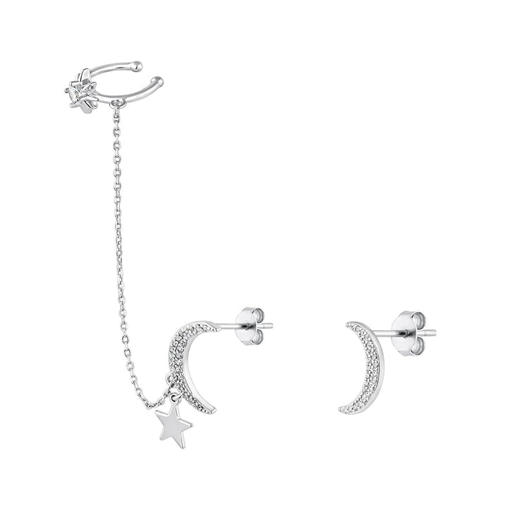 DARA STERLING SILVER ASYMMETRICAL EARRINGS