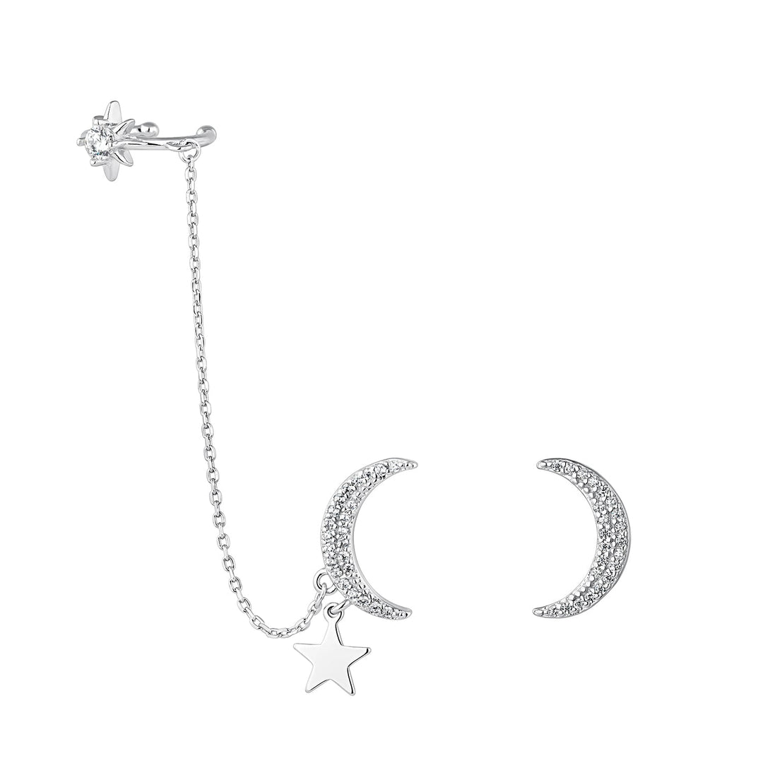 DARA STERLING SILVER ASYMMETRICAL EARRINGS
