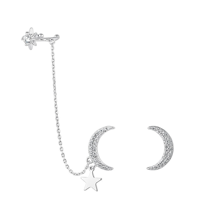 DARA STERLING SILVER ASYMMETRICAL EARRINGS