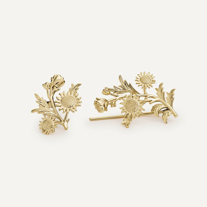 ASYMMETRICAL EARRINGS SUNFLOWER