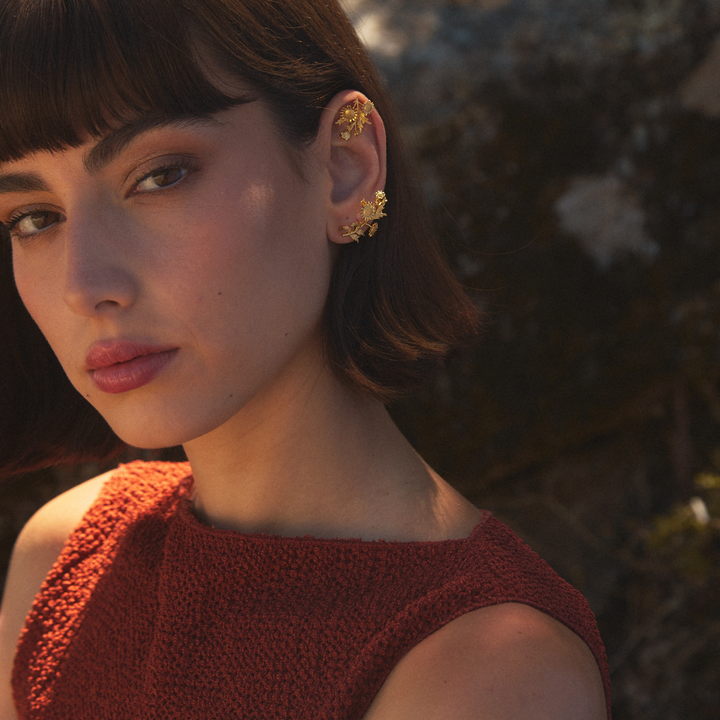 ASYMMETRICAL EARRINGS SUNFLOWER