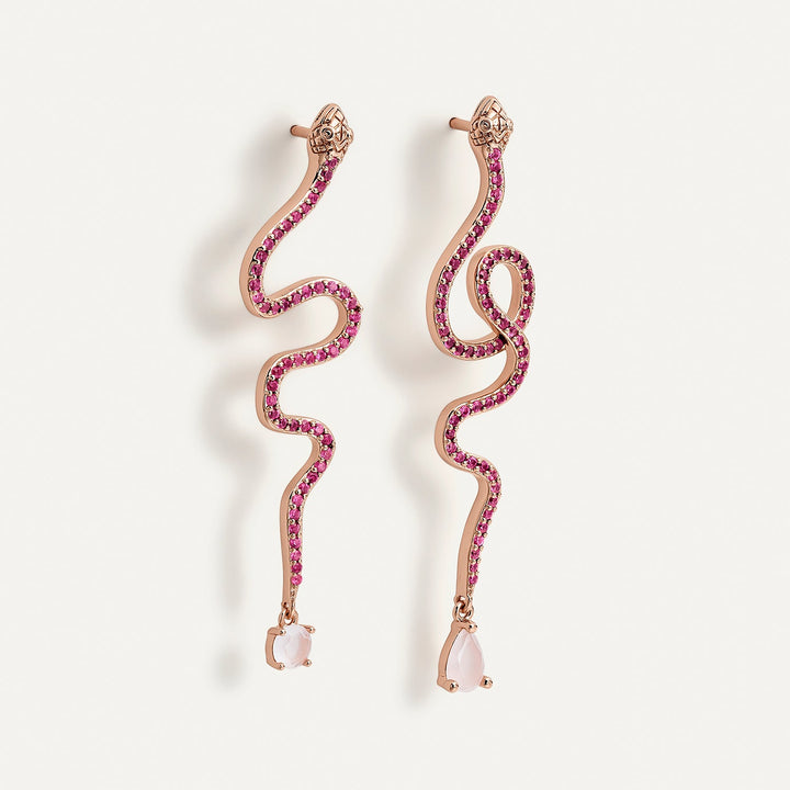 ROSÉE PYTHON ASYMMETRICAL EARRINGS