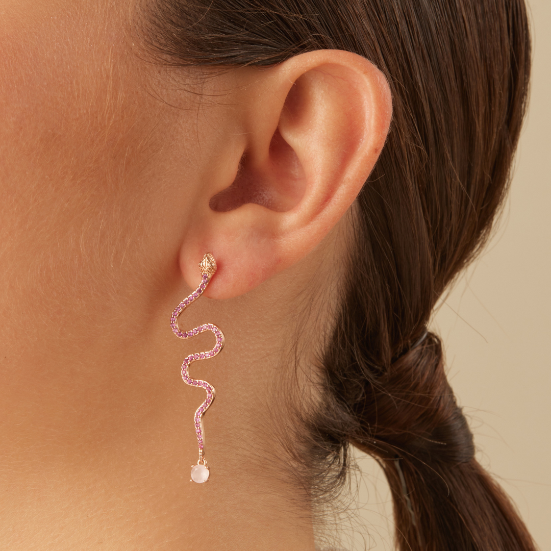 ROSÉE PYTHON ASYMMETRICAL EARRINGS