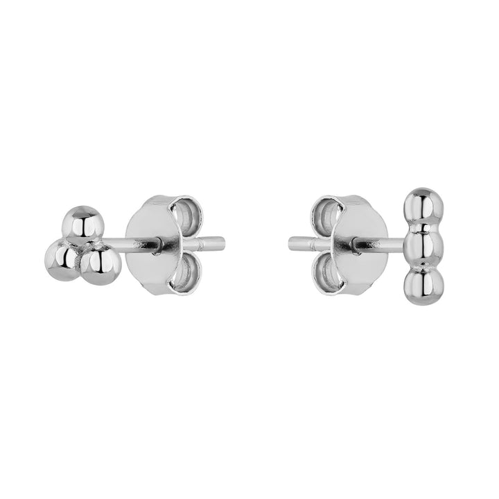 SILVER ASYMMETRICAL EARRINGS CAVIAR