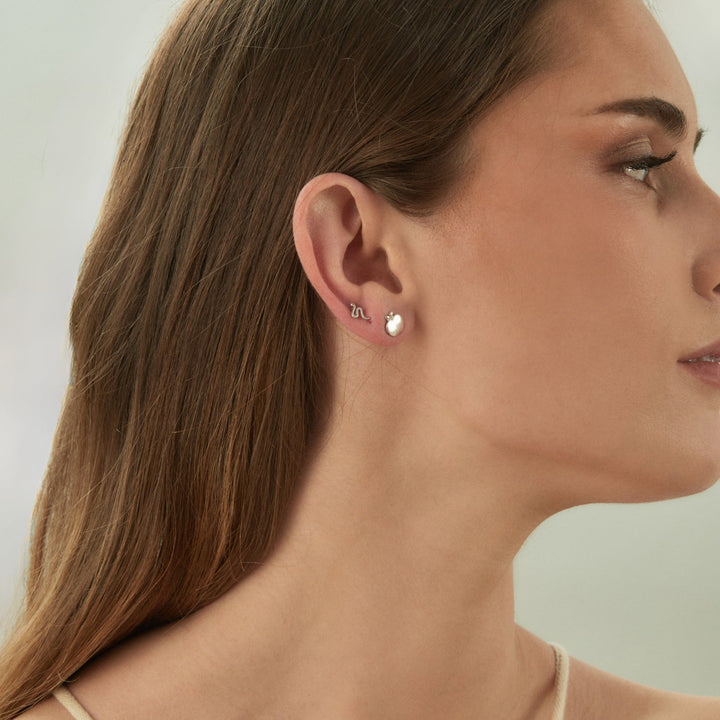 SILVER EDEN ASYMMETRICAL EARRINGS  