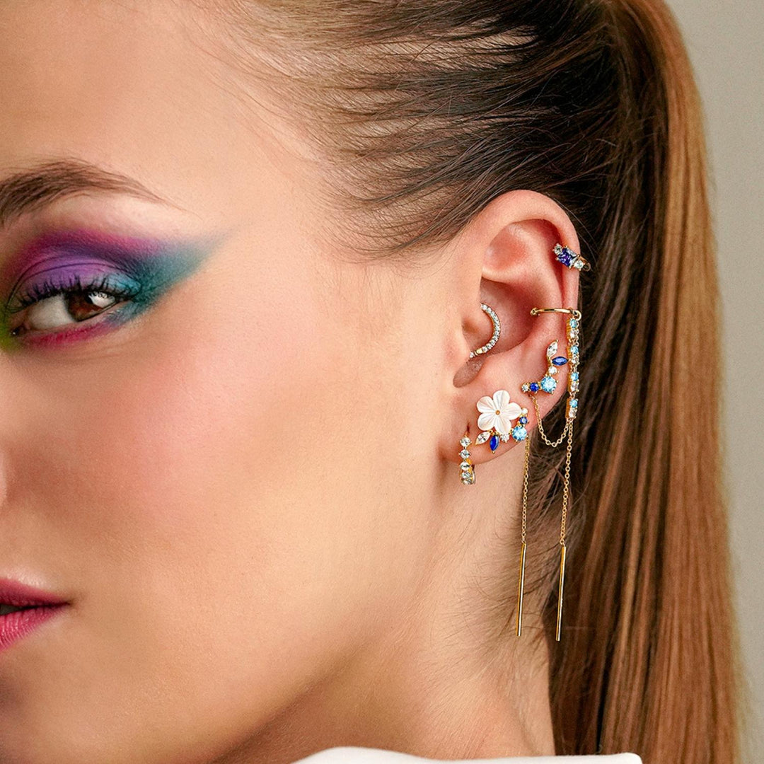 PENDIENTES ASIMÉTRICOS BLUE BOUQUET