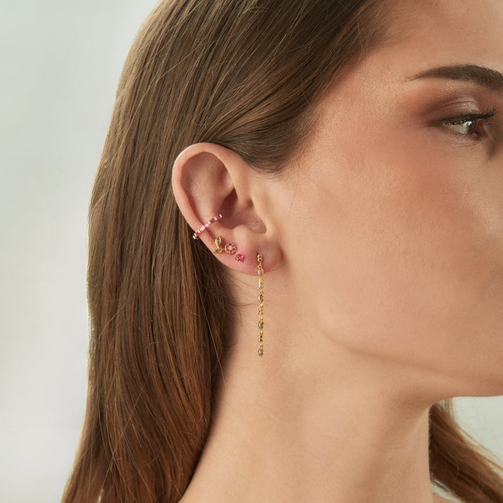 Orecchino piercing oro giallo corindone Luz