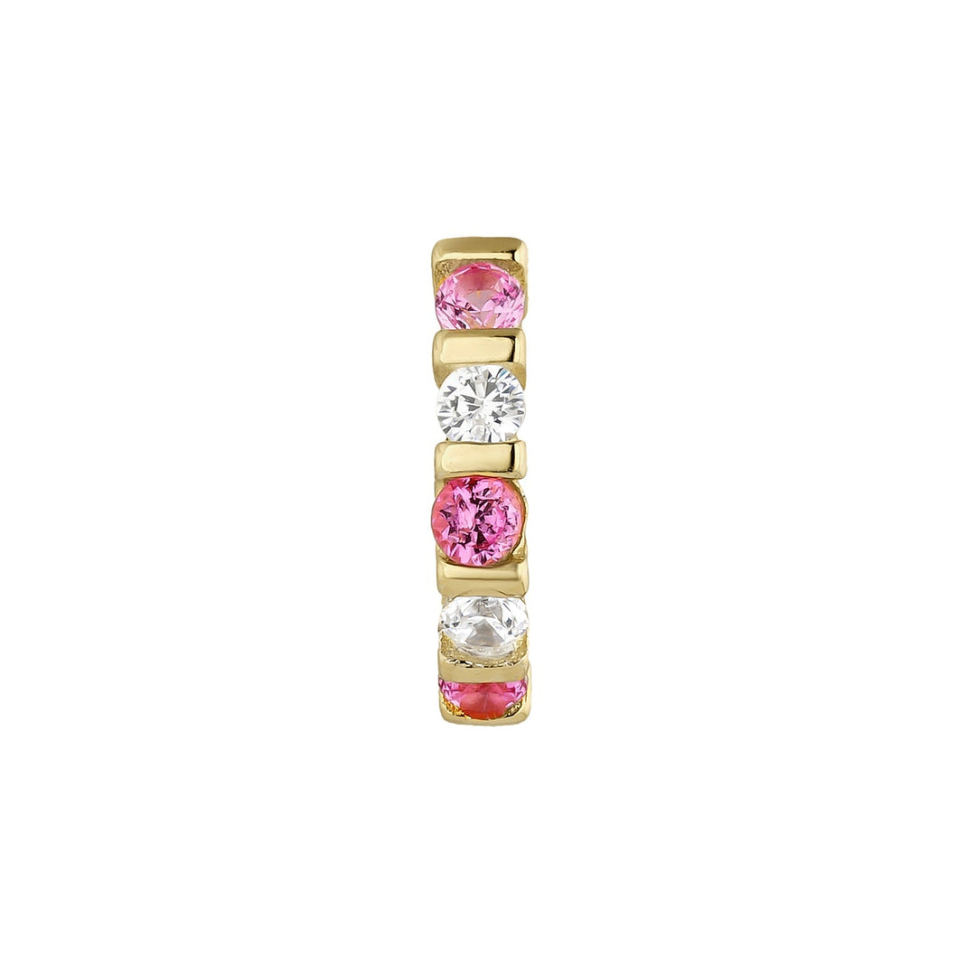 ORECCHINO PIERCING CERCHIO ORO GIALLO CORINDONE SONIA