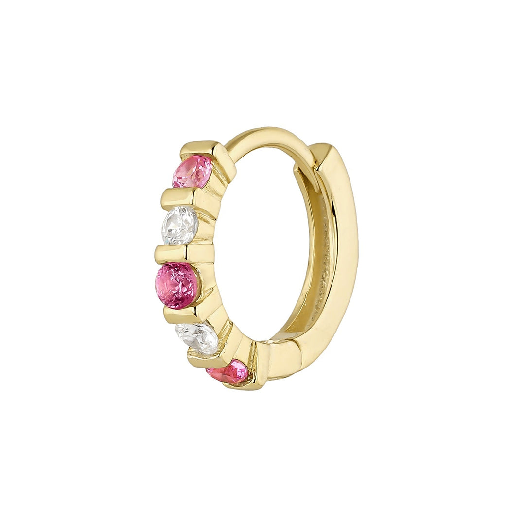 ORECCHINO PIERCING CERCHIO ORO GIALLO CORINDONE SONIA