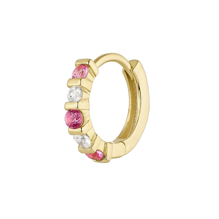 ORECCHINO PIERCING CERCHIO ORO GIALLO CORINDONE SONIA