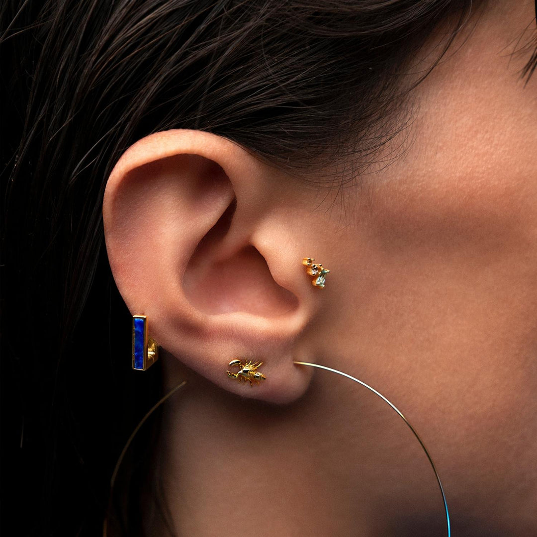 PIERCING-Ohrring Ring Lapislazuli Ceilan