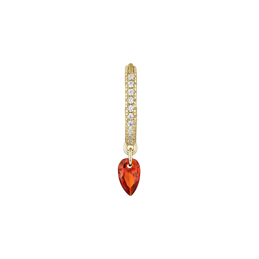 ORECCHINO PIERCING CERCHIO ORO GIALLO GRANATO CHIC