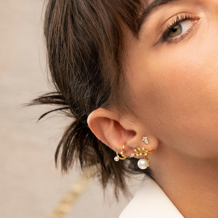 PIERCING OHRRING WEISSE PERLE RING