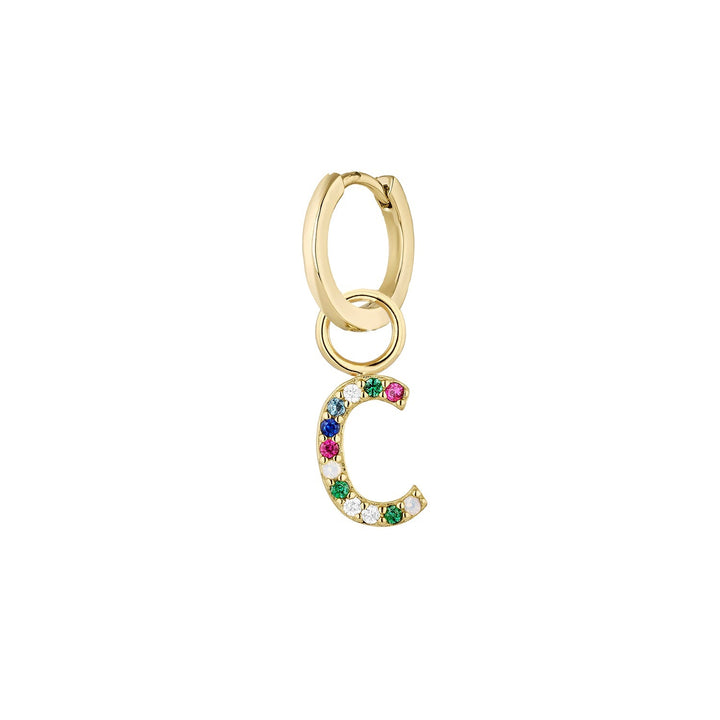 ORECCHINO PIERCING CERCHIO ORO ALFABETO C