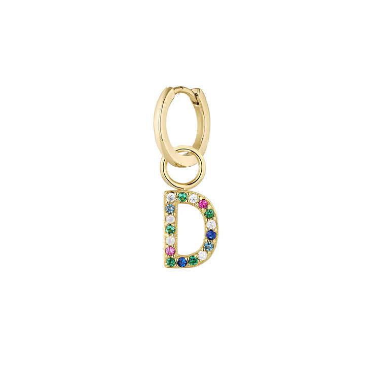 ORECCHINO PIERCING CERCHIO ORO ALFABETO D