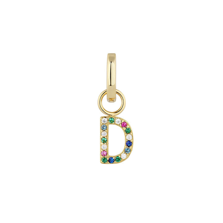 ORECCHINO PIERCING CERCHIO ORO ALFABETO D