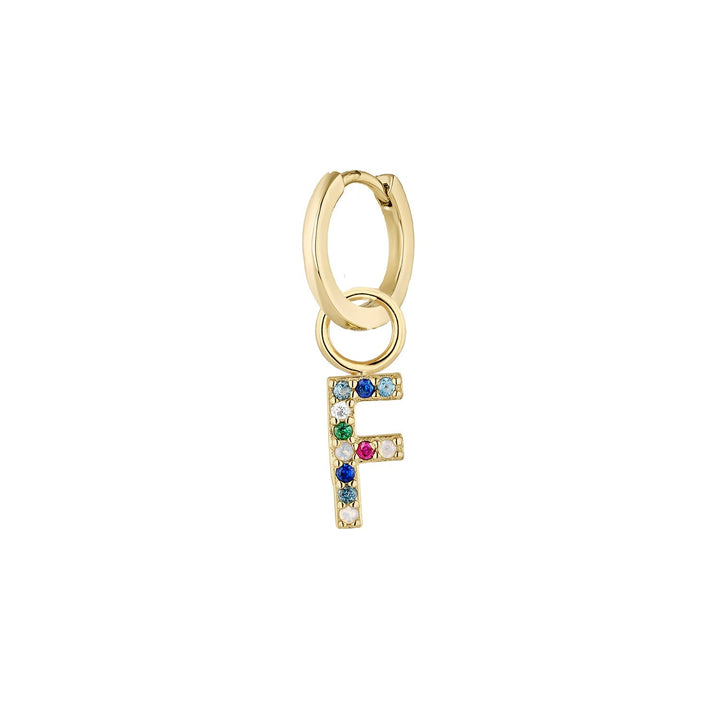 ORECCHINO PIERCING CERCHIO ORO ALFABETO F