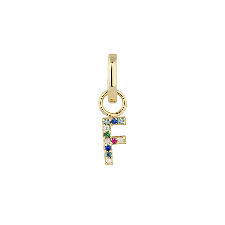 ORECCHINO PIERCING CERCHIO ORO ALFABETO F