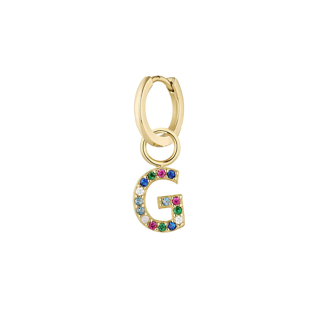 ORECCHINO PIERCING CERCHIO ORO ALFABETO G