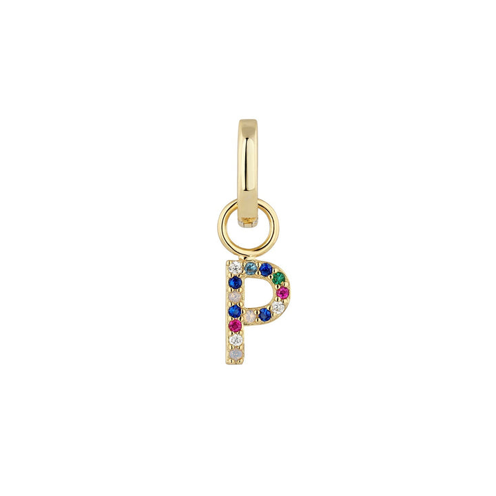 ORECCHINO PIERCING CERCHIO ORO ALFABETO P