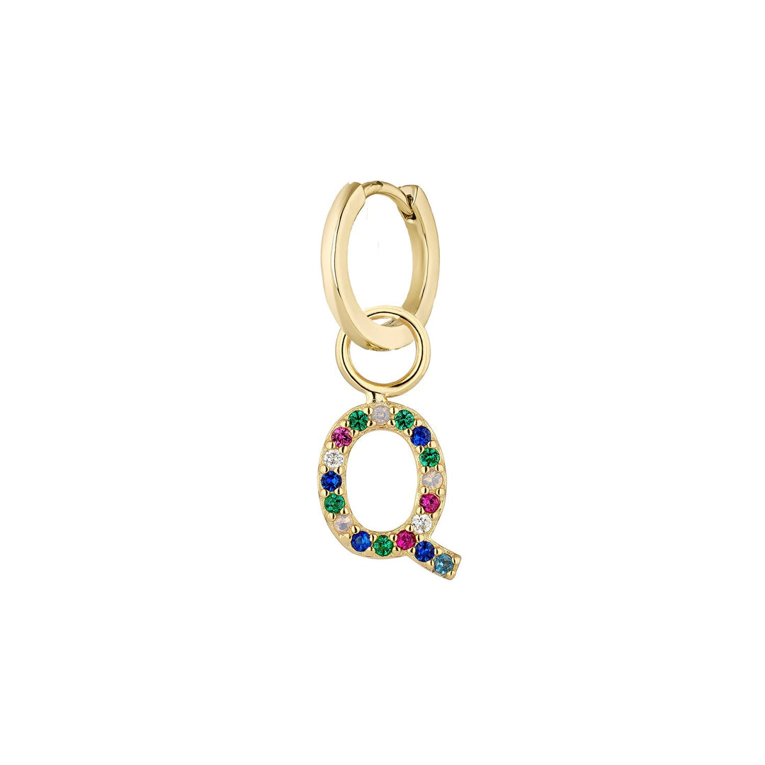 ORECCHINO PIERCING CERCHIO ORO ALPHABET Q