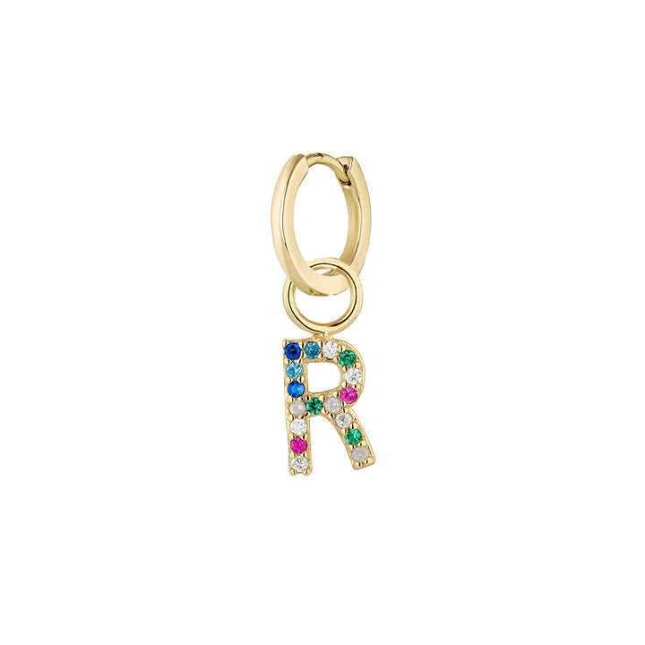 ORECCHINO PIERCING CERCHIO ORO ALPHABET R