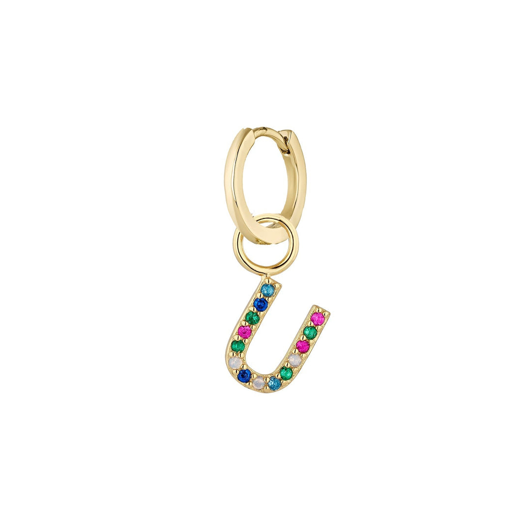 ORECCHINO PIERCING CERCHIO ORO ALPHABET U