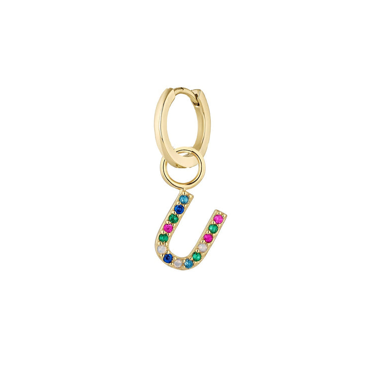 ORECCHINO PIERCING CERCHIO ORO ALPHABET U