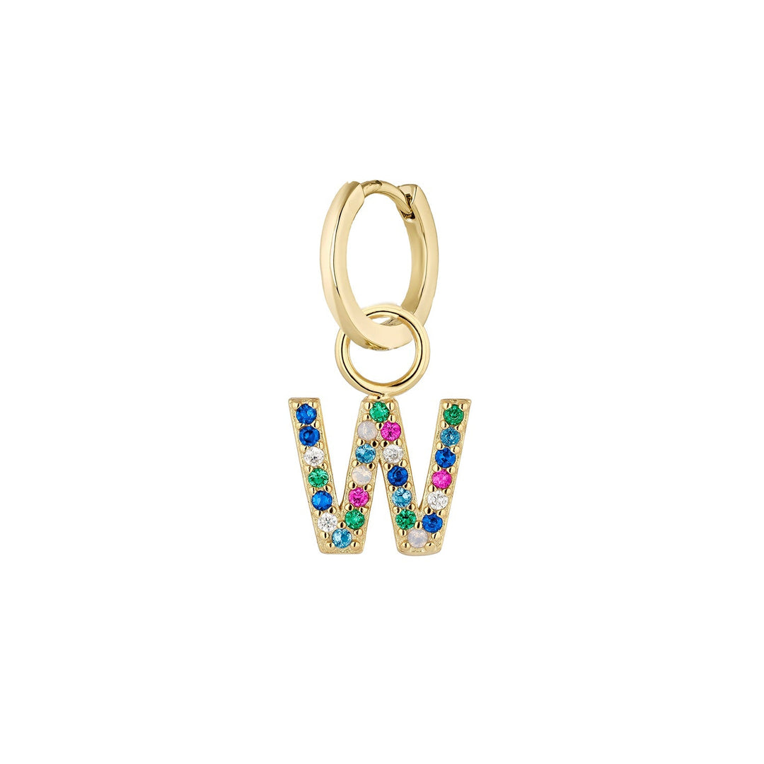 ORECCHINO PIERCING CERCHIO ORO ALPHABET W
