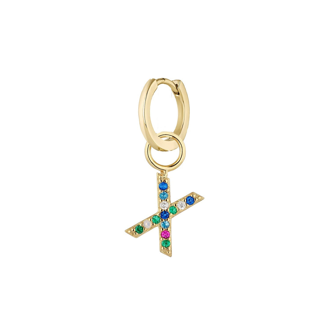 ORECCHINO PIERCING CERCHIO ORO ALPHABET X