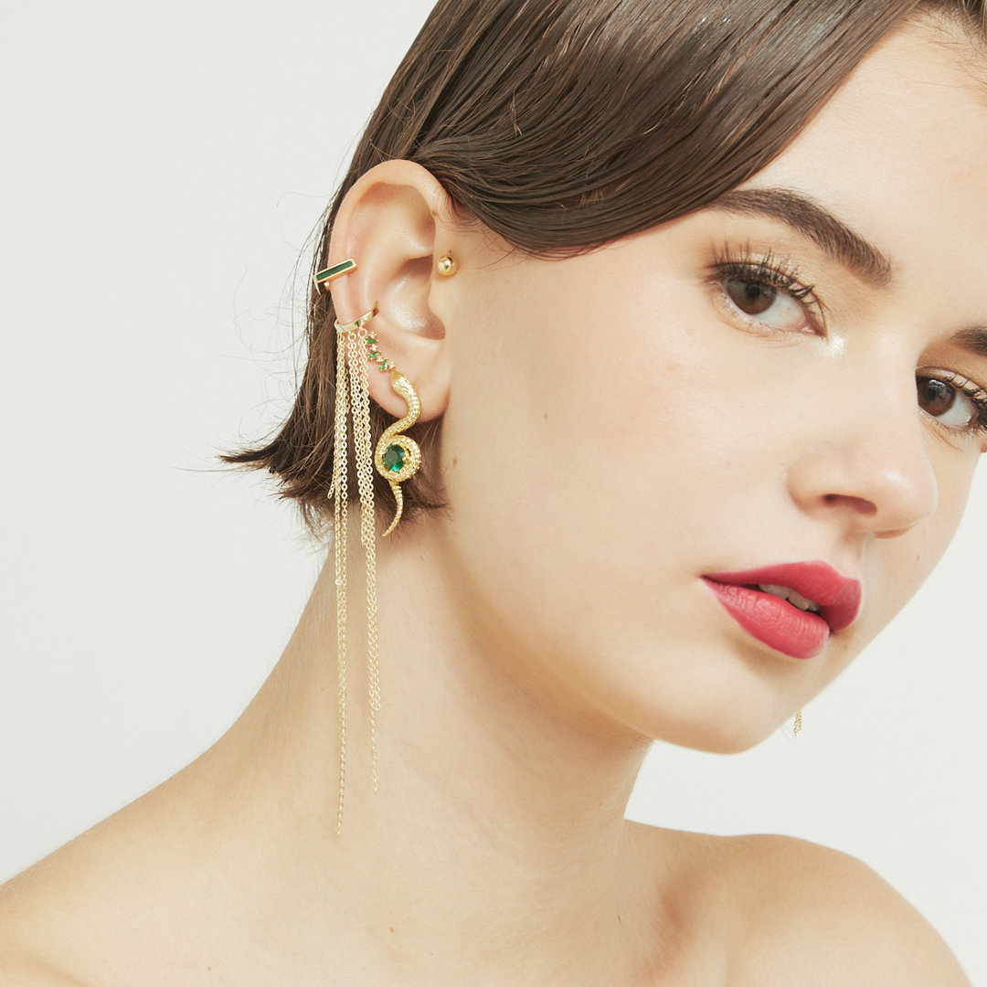 PIERCING-Ohrring Ring Gelbgold Ceilan