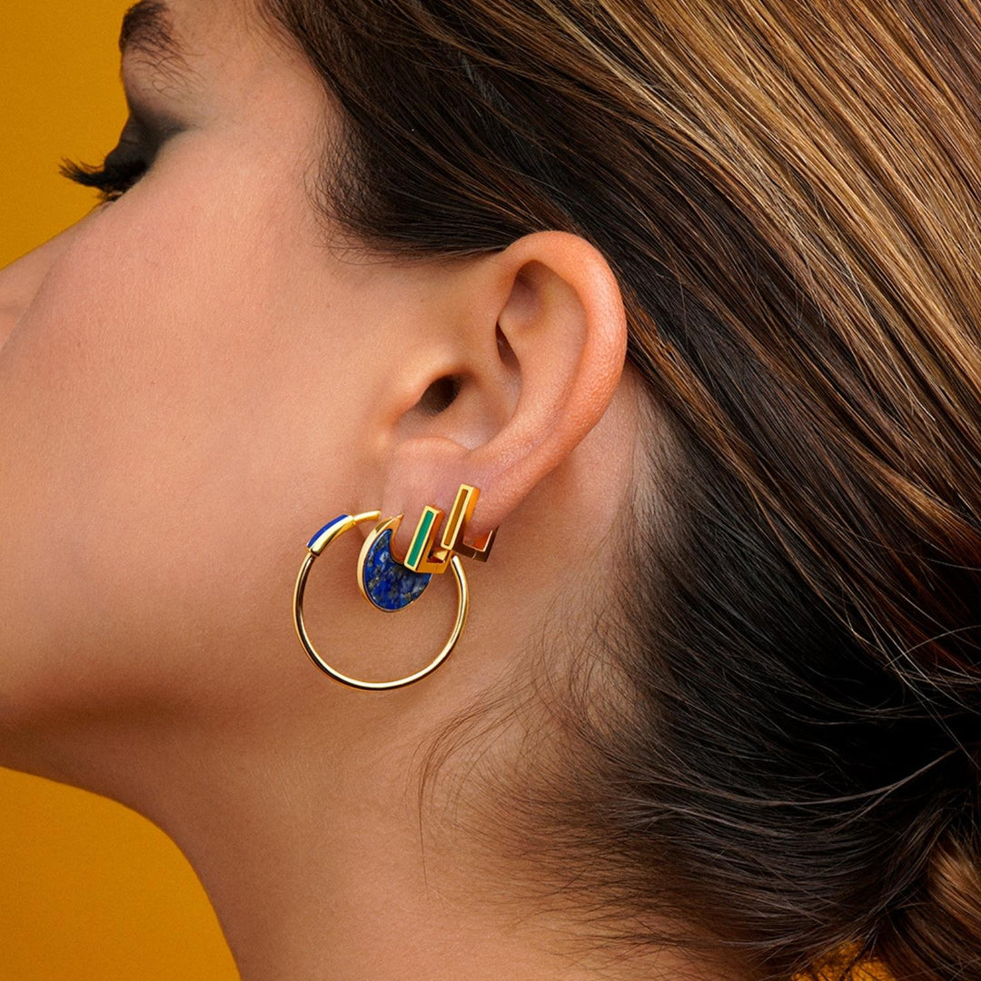 PIERCING-Ohrring Ring Gelbgold Ceilan
