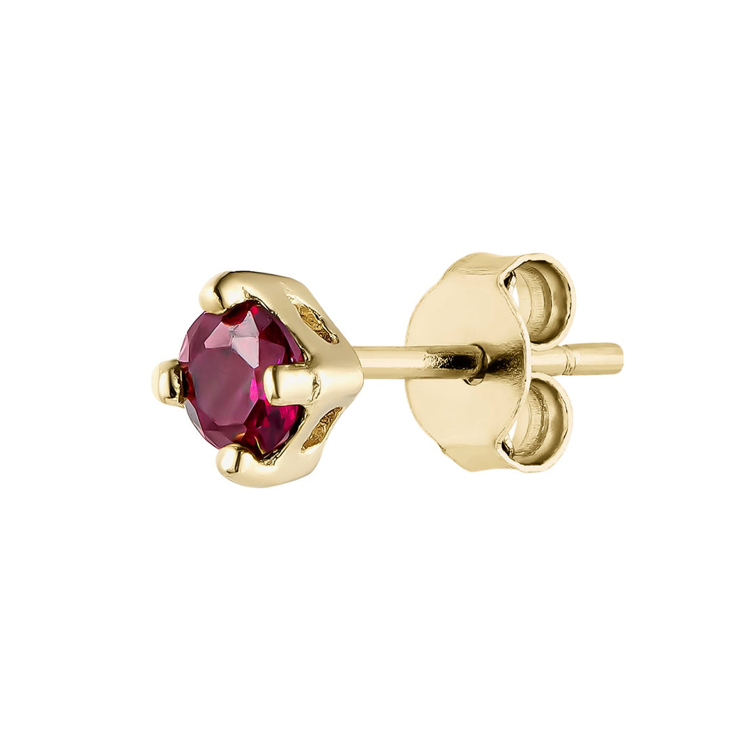 Orecchino piercing oro giallo granato Luz