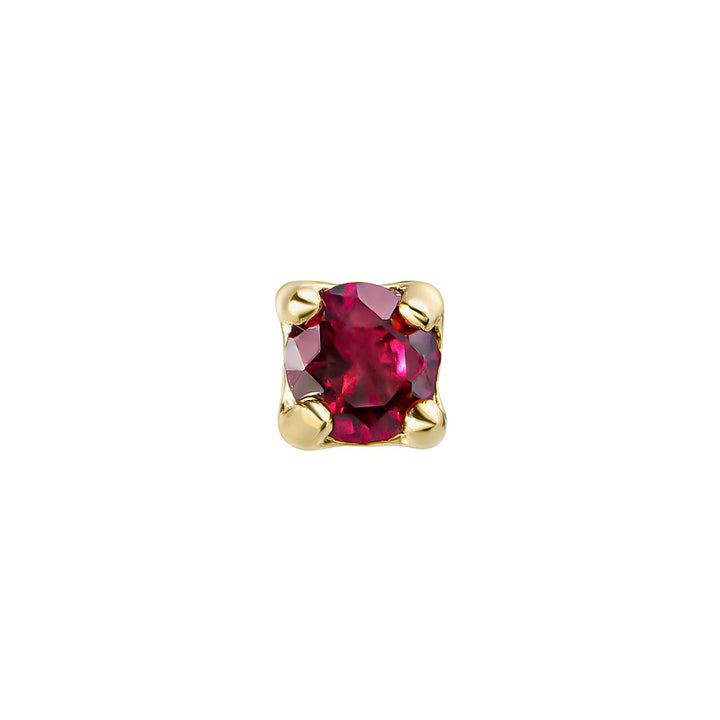 Orecchino piercing oro giallo granato Luz