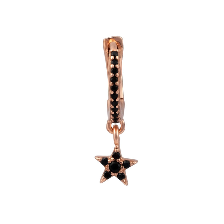 ORECCHINO PIERCING CERCHIO ORO ROSA SPINELLA STELLA CADENTE
