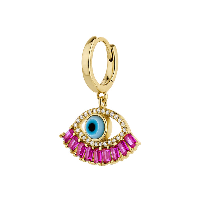GREEK EVILEYE HOOP PIERCING EARRING
