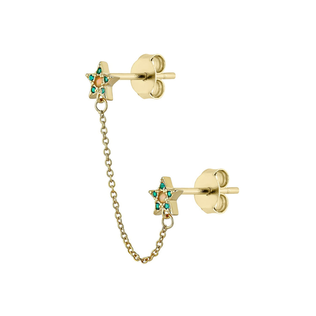 ORECCHINO PIERCING MULTIPLO ORO GIALLO STELLAR COUPLE
