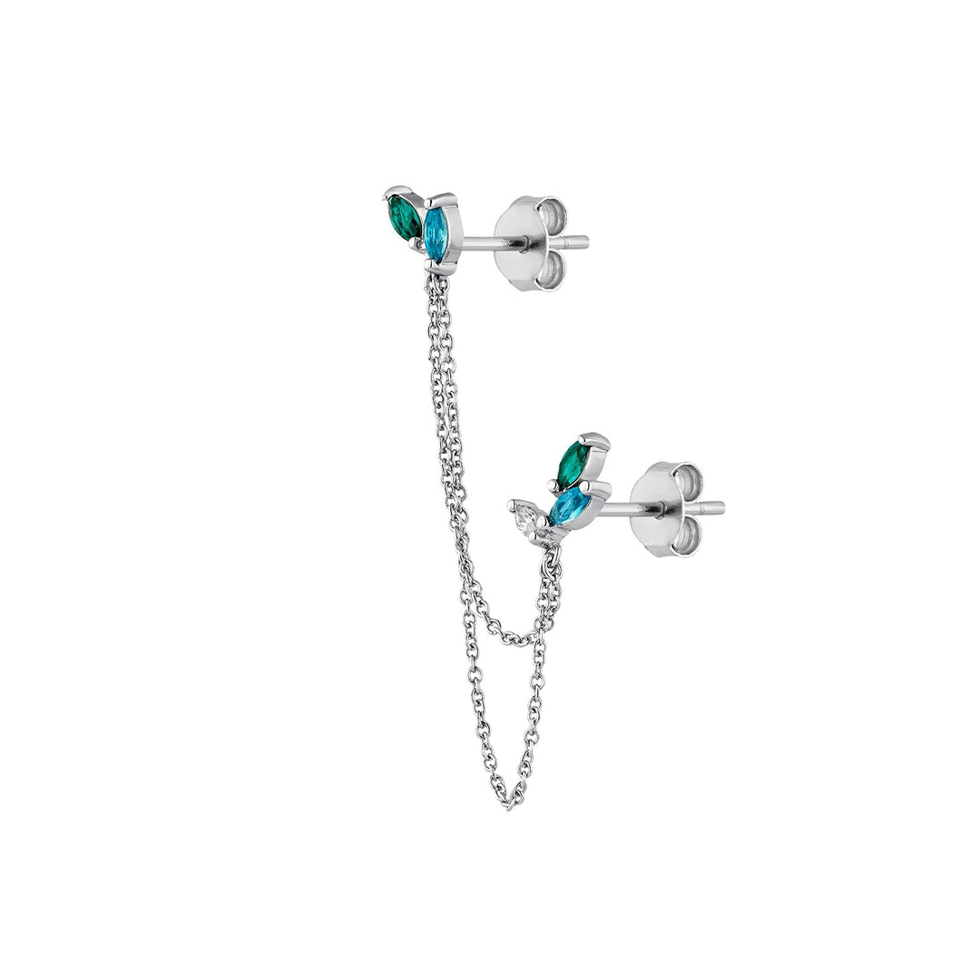 LAROQUE MULTIPLE SILVER PIERCING EARRING