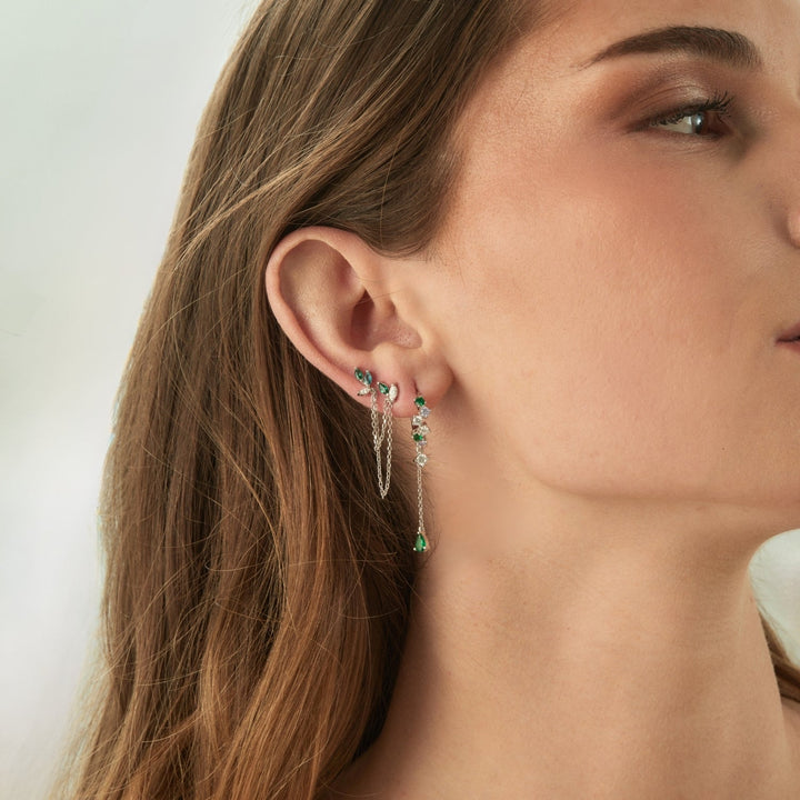 LAROQUE MULTIPLE SILVER PIERCING EARRING