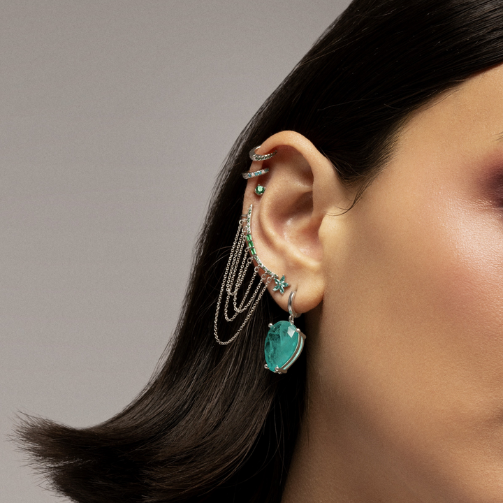 PENDIENTE PIERCING OPAL SILBER CREOLEN SOPHIE  