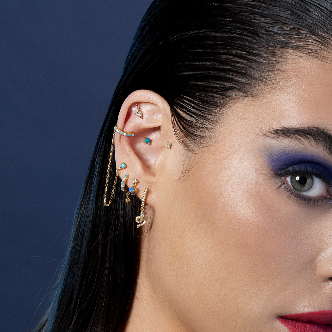 PENDIENTE PIERCING ARO ORO AMARILLO ISSEY