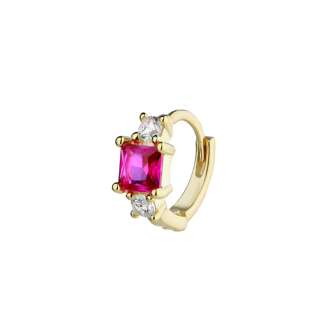 PENDIENTE PIERCING ARO ORO AMARILLO ROSA SCARLETT