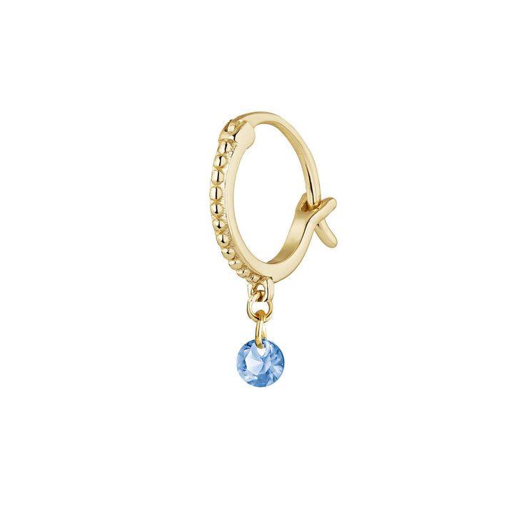ORECCHINO PIERCING CERCHIO ORO GIALLO BLU CHIC-W