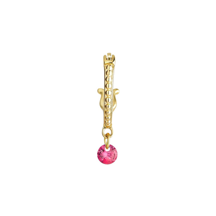 ORECCHINO PIERCING CERCHIO ORO GIALLO CORINDONE CHIC-W