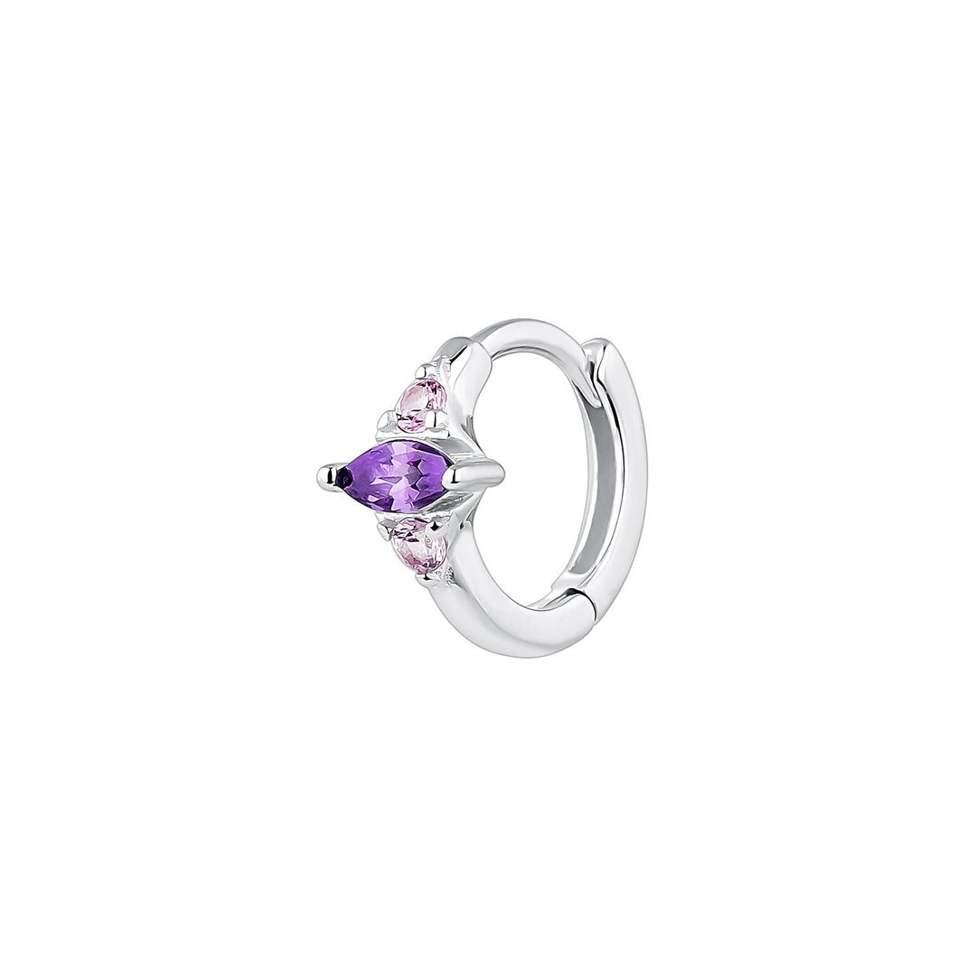 AUSKARS PIERCING SUDRABA VIOLETAIS APĻA LEENA