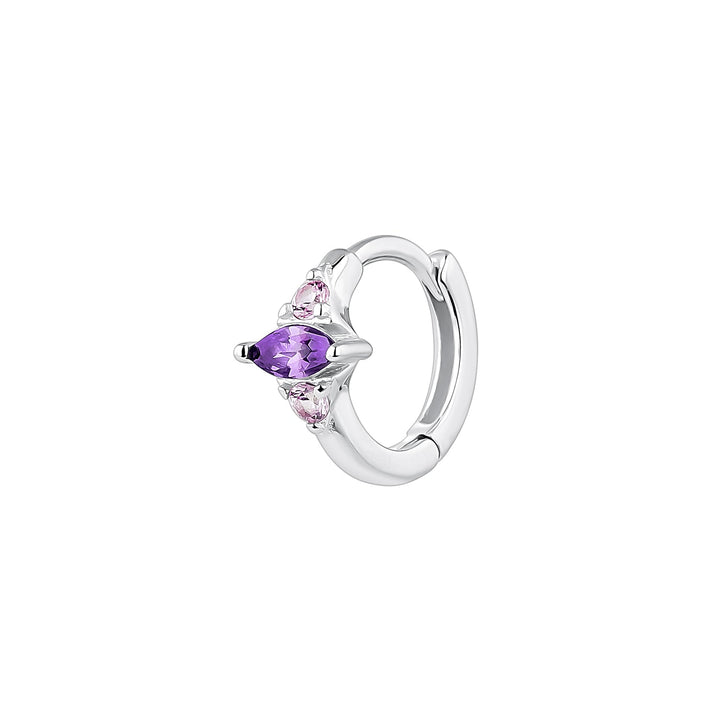 AUSKARS PIERCING SUDRABA VIOLETAIS APĻA LEENA