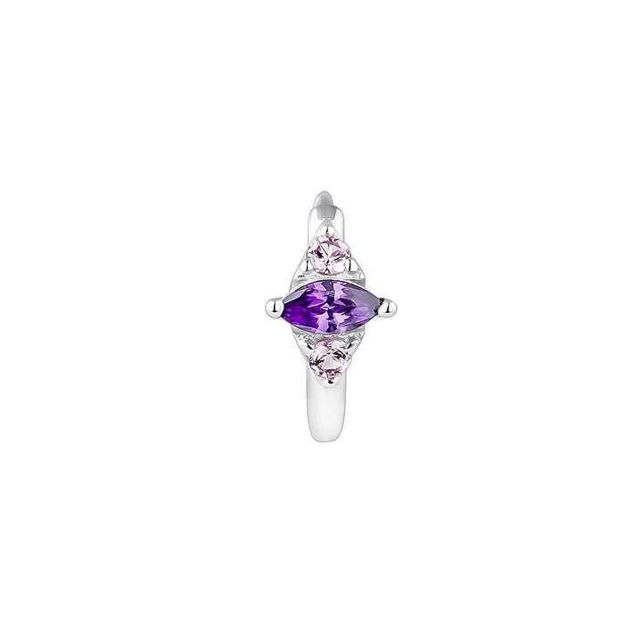 AUSKARS PIERCING SUDRABA VIOLETAIS APĻA LEENA