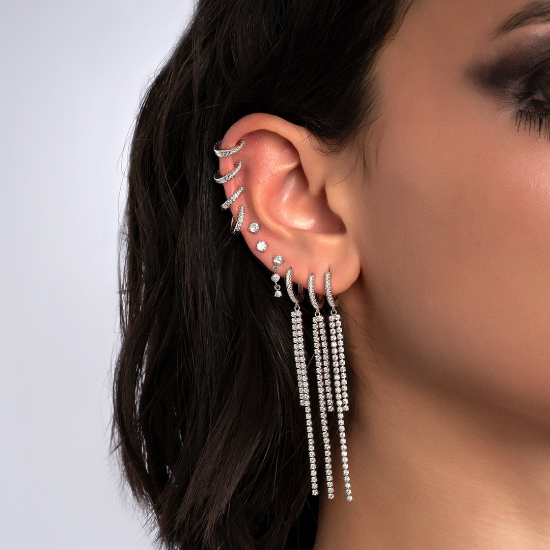 SILBER PIERCING OHRRING KAVYA DROP