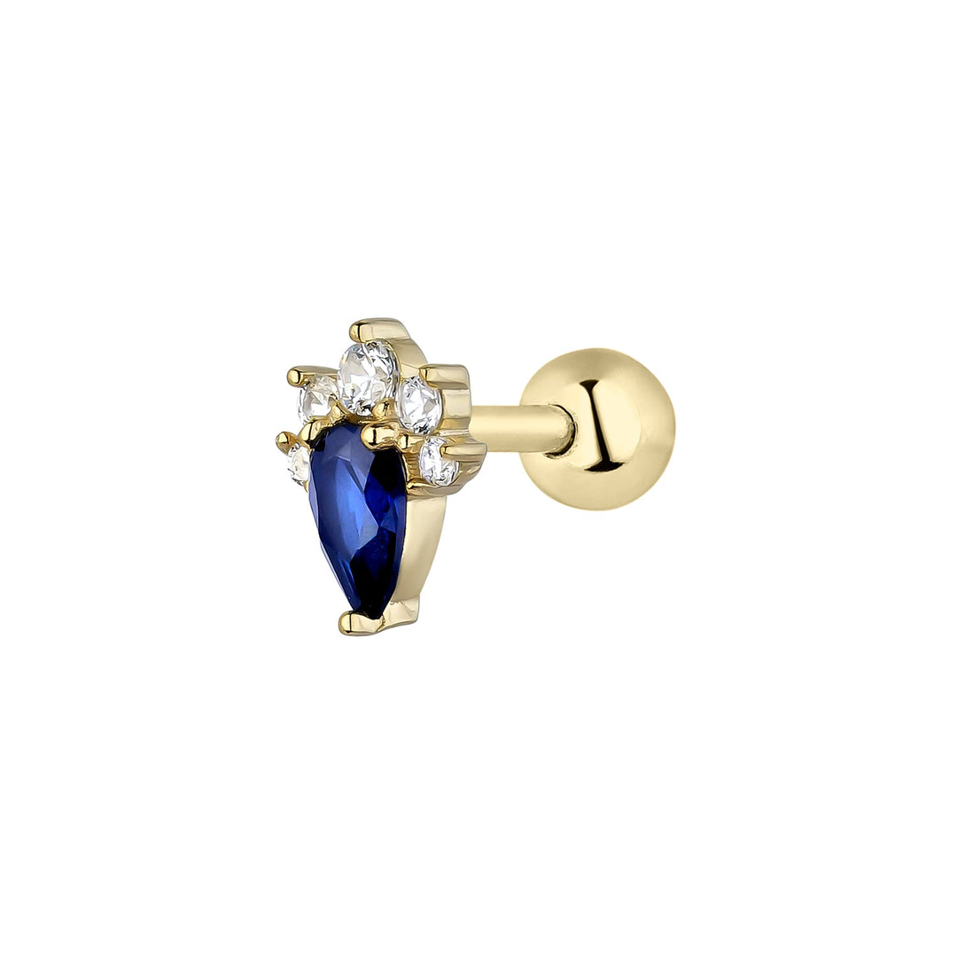 BLAUWE PIERCING OORBEL LOIDA