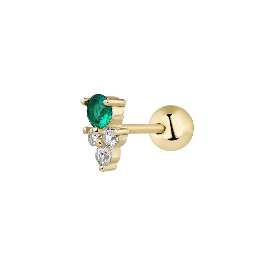 ZAIR GREEN PIERCING EARRING